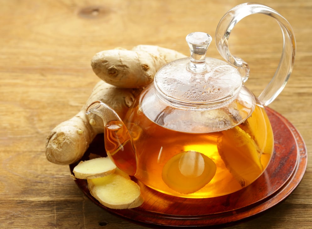 Pot of Warm Ginger Tea